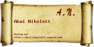 Abai Nikolett névjegykártya
