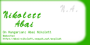 nikolett abai business card